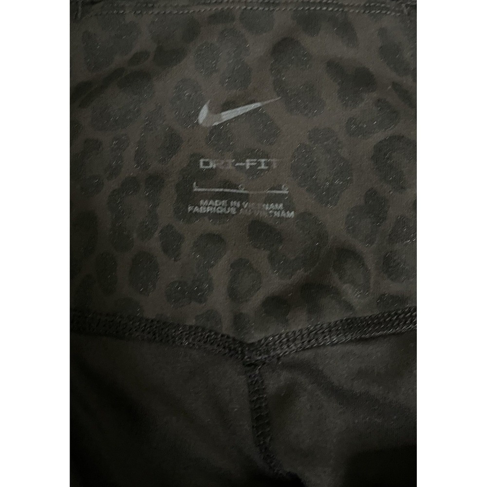 Nike Leggings Womens Large Black Glitter Animal Print High Rise Leopard Print - Picture 6 of 13